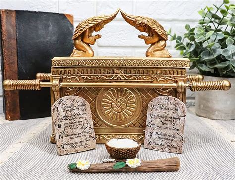 Buy Ebros Matte Gold Holy Ark Of The Covenant With Ten Commandments Rod