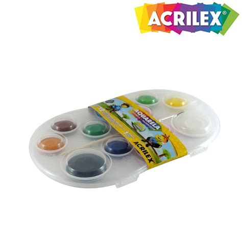 Pastilha Aquarela Acrilex 12 Cores Ref 01812