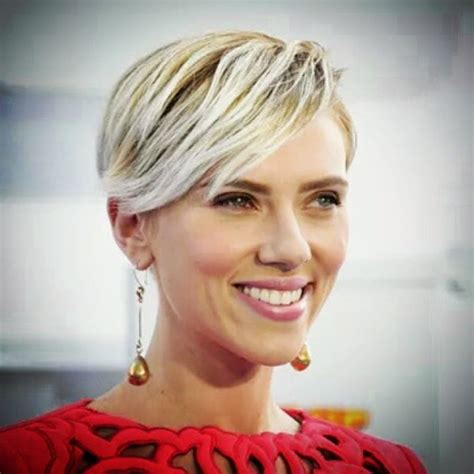 A short textured cut, which isn't extreme which is why it matches all face forms and hair structures. Scarlett Johansson Short Hair: Get Inspired By Her Confidence