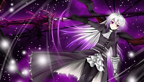 Anime guy with black hair and glasses. dawn white hair purple eyes dusk pixiv fantasia 1750x1000 ...