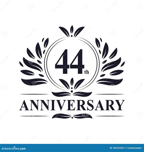 44th Anniversary Celebration Luxurious 44 Years Anniversary Logo