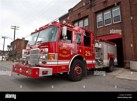 Appartus And Firehouse Of Detroit Fire Department Engine 29 In Detroit