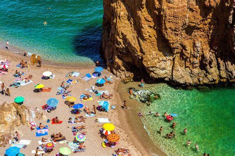 Spain Europe Catalonia Costa Brava Coast Illa Roja Nudist Beach Beach Blue Coast Costa