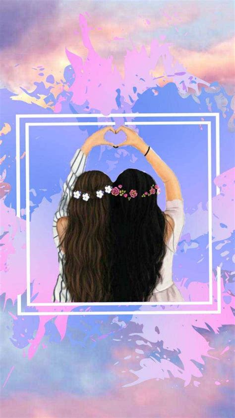 Download Girly Bff Making Heart Symbol Wallpaper