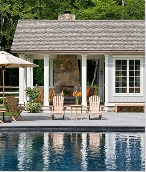 Pool House Fireplace Outdoor Living Pinterest