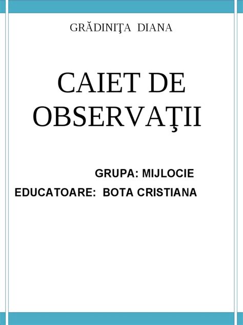 Caiet De Observatii Psihopedagogice Pdf
