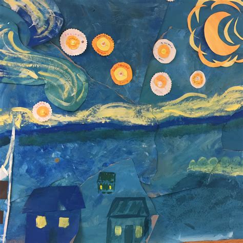 Ms Peloquins Starry Night Bulletin Board Art Painting Art For Kids