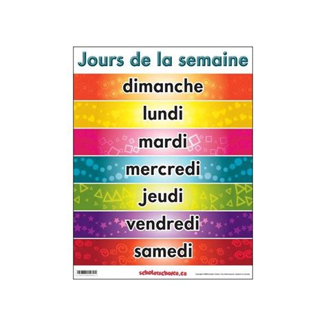 Jours De La Semaine French Days Core French French Teacher Teaching