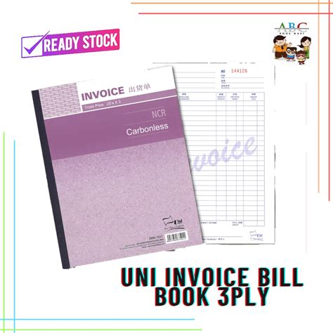 READY STOCK UNI PAPER INVOICE BILL BOOK BUKU BILL TRIPLE PLIES 25