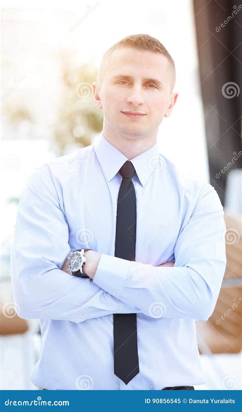 Close Up Portrait Of An Attractive Businessman Smiling Stock Image