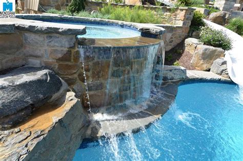 Custom Spillway Feature From Spa To Pool By Monogram Custom Pools