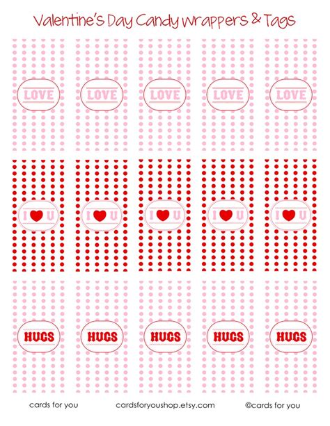 Valentine Candy Wrappers Printable