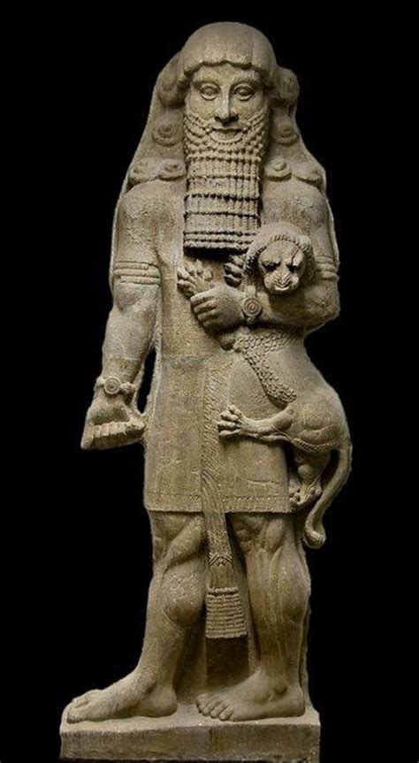 Gilgamesh And Lion Statue From Mesopotamian Culture Mesopotamia Art