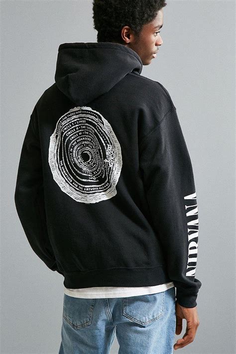 urban outfitters cotton nirvana hoodie sweatshirt in black for men lyst