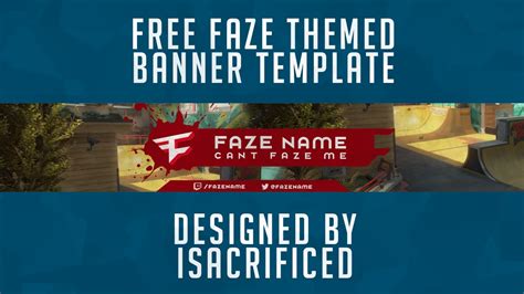Free Youtube Banner Template Faze Clan Themed 2d Psd Youtube