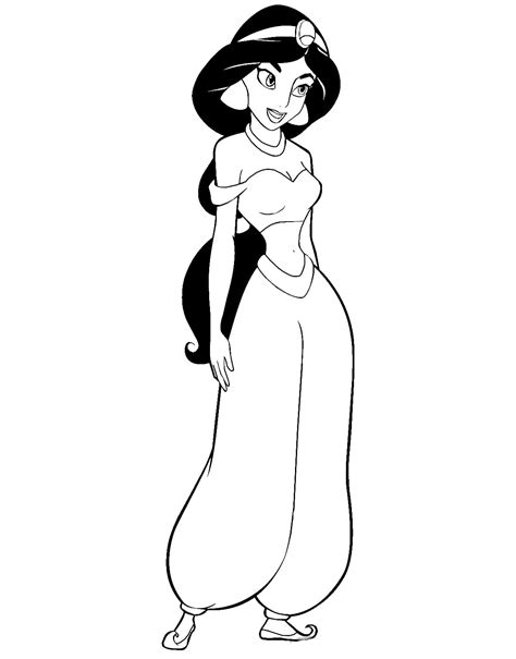 Printable Aladdin And Jasmine Pdf Coloring Pages Cartoon Coloring