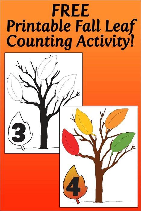 Fall Leaf Counting Activity for Kids Numbers 1-10! | Fall lesson plans