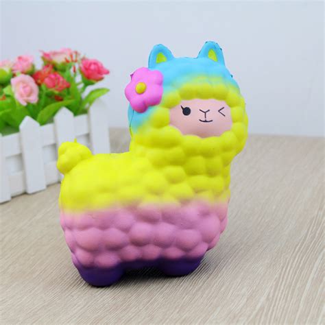 Cute PU Slow Rising Colorful Sheep Design Squishy Toy Squeeze Toys Gifts for Kids Color:As shown ...