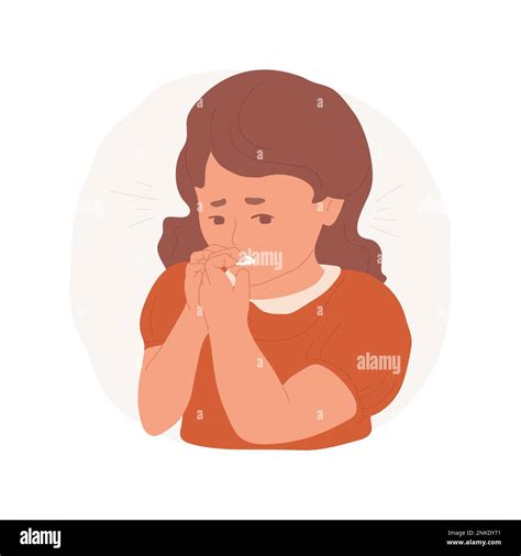 Nail Biting Illustration Stock Vector Images Alamy
