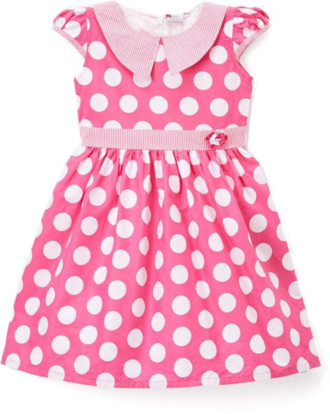 Pink Polka Dot A Line Dress Girls Toddler Girl Dresses Girls Dresses