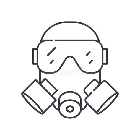 Respirator Mask Icon Linear Isolated Illustration Thin Line Vector
