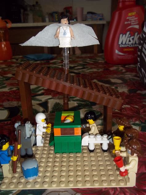 Lego Nativity Scene Christmas Village My Son Made The Manger Lego