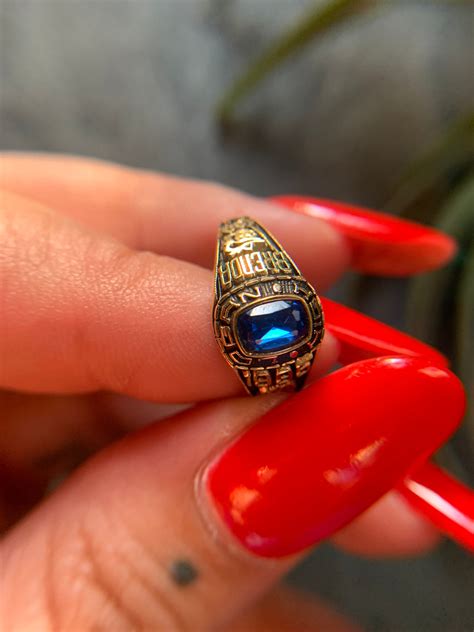 Vintage Signet Class Ring With Blue Quartz