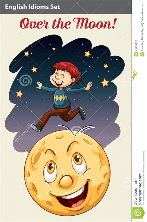 To make a big promise. A Boy Over The Moon Stock Vector - Image: 49906772