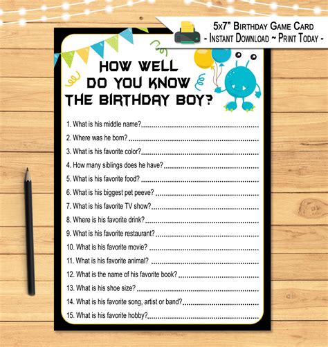 How Well Do You Know The Birthday Boy Quiz Kid Who Knows The Etsy Canada