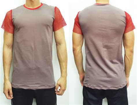 6 Pieces Made Mens Tee With Netted Sleeves Sku E101sstbn Color