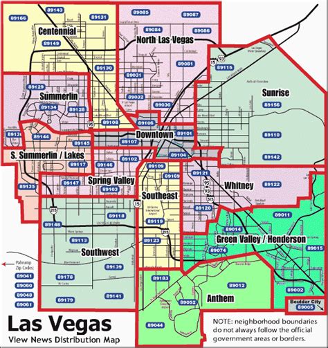 Neighborhoods Overview Map With Zip Codes Las Vegas Spring Valley