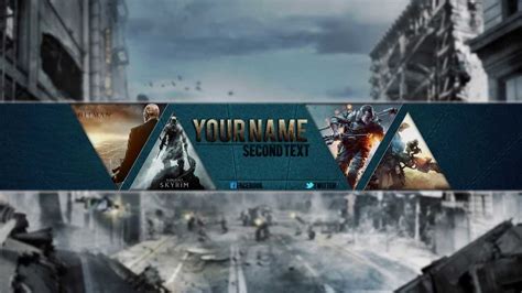 Free Gaming Channel Art Template Psd File Download Youtube