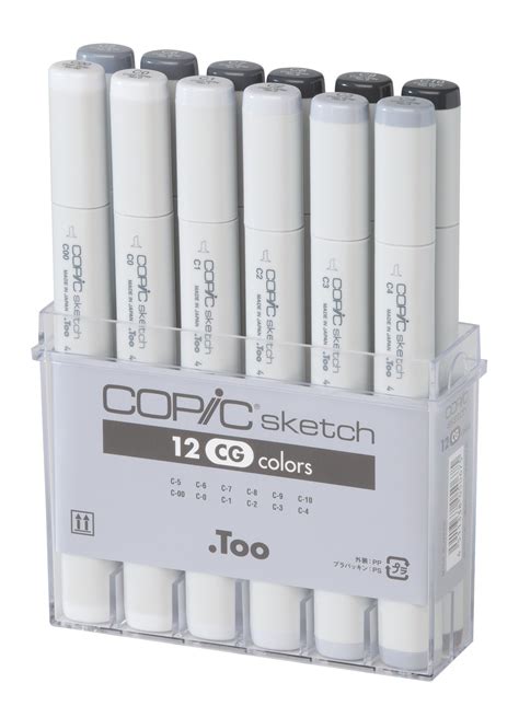Copic Markers 12 Piece Sketch Set Cool Gray Ebay