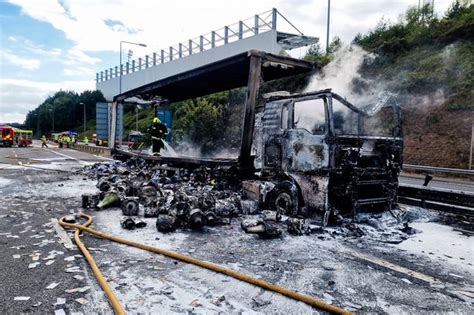 Pictures Show Devastating Damage To Lorry After Fire On M5 Near Exeter