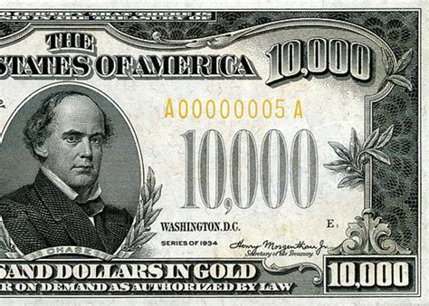 Us Ten Thousand Dollar Bill 1934 10000 Usd Treasury Note Greeting