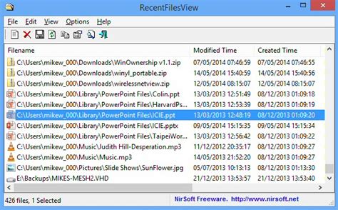 List Explorers Recently Opened Files With Recentfilesview