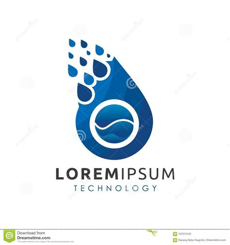 Blue Drop Water Logo Vector Stock Illustration