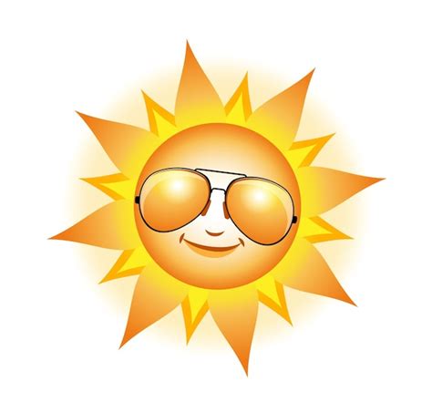 Premium Vector Cheerful Smiling Cartoon Sun In Sunglasses