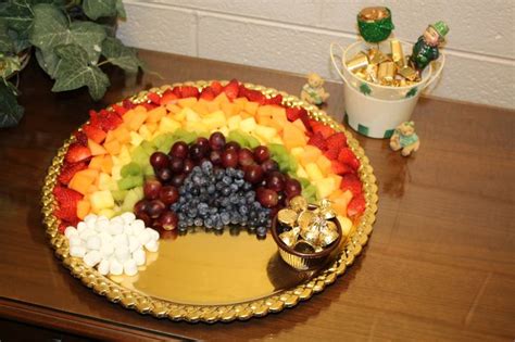 A Rainbow Fruit Platter With The Pot Of Gold At The End Fruit