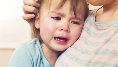 Closeup Of A Crying Little Toddler Girl Stock Photo Image Of