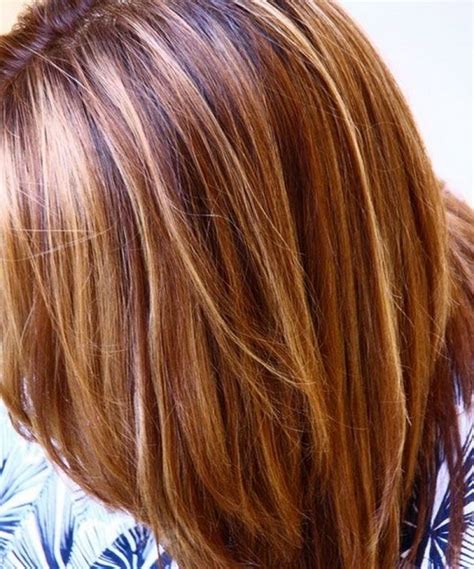 Begin with the red shade near your face at the roots, and then sweep through. auburn lowlights with blonde highlights - This is pretty ...