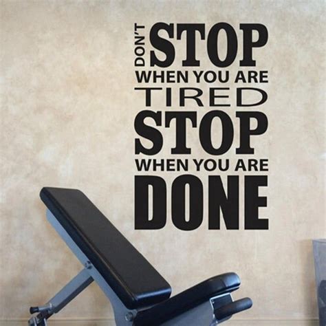 Home Gym Design Wall Sticker Quotes Dont Stop When You Etsy Gym