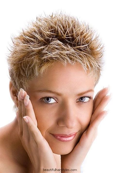 Style With Very Short Spiky Highlighted Hair Beautiful Hairstyles