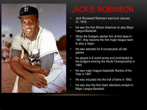 Interesting facts about jackie robinson. African american heroes slidecast