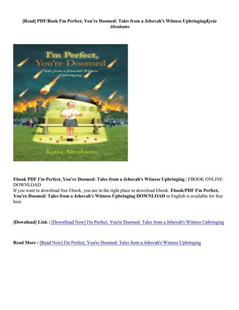 [pdf epub] i m perfect you re doomed tales from a jehovah s witness upbringing kyria