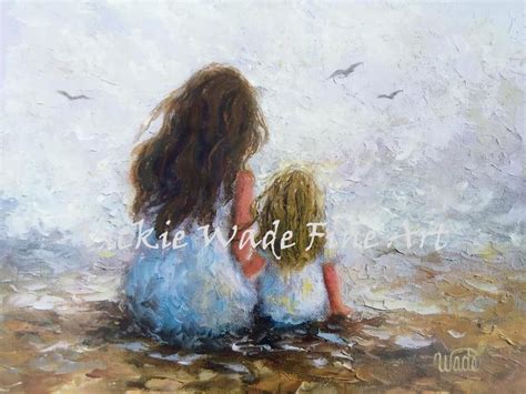 Mother Daughter Art Print Mother Paintings Mom Two Sisters Etsy Art