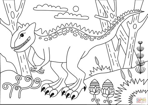 Dibujo De Carnotaurus Para Colorear Dibujos Para Colorear Imprimir