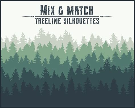5 Unique Treeline Silhouettes Svg Png  Download Now Etsy