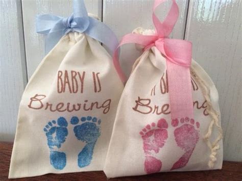 You can choose matching mugs or a variety with funny messages. A Baby is Brewing 30 Tea Party Favor Bags Baby Shower