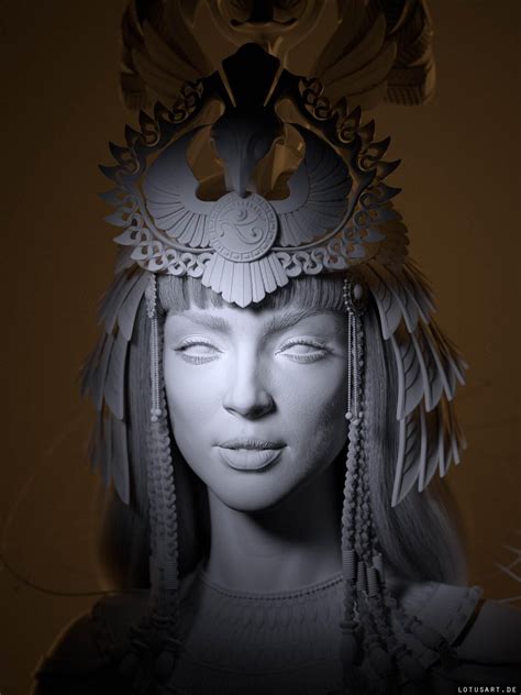 Cleopatra3dlightingwireframedigitalcsulpting 3d Grafik Zbrush